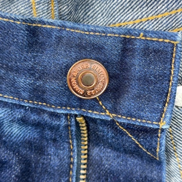 Simon Spurr Jeans Mens 38x32 Blue Selvedge Denim Resin Rinse Straight Leg USA - Picture 6 of 15